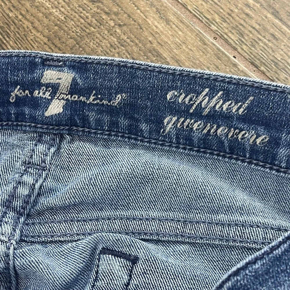 7 For All Mankind Gwenevere Jeans Womens 27 Blue Cropped Skinny Low Rise Capsule
